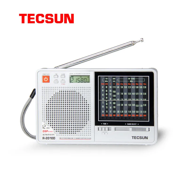 Новое поступление Портативный Tecsun R-2010D полный диапазон радио приемник Цифровой FM/MW/SW радио с светодиодный дисплей Будильник музыкальный плеер