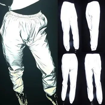 

2019 Hot Women Lady Pants Casual Loose Baggy Long Pants Solid Reflective Harem Long Trousers Girls