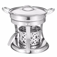 DIY Shabu горячий горшок из нержавеющей стали с Спиртовка и крышкой кухонные инструменты для приготовления пищи зимние вечерние кухонная посуда
