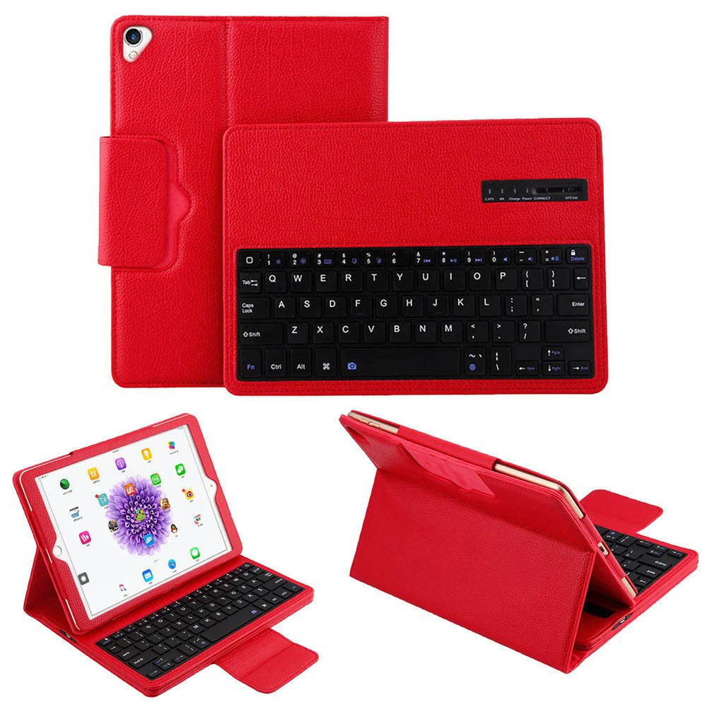 

High quality 2 in 1 Removable wireless Bluetooth Keyboard + PU Leather Litchi pattern Case For Apple iPad Pro 12.9 2017 Tab Case