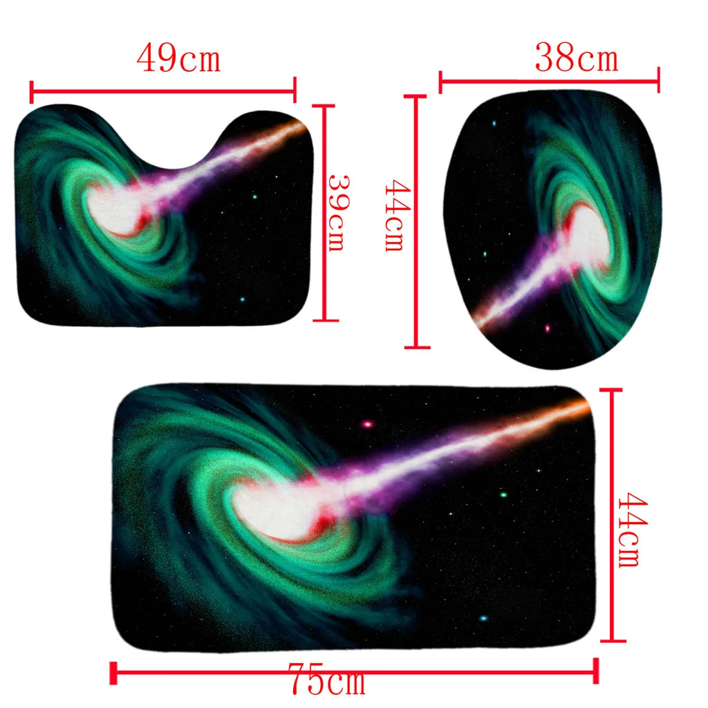 Набор для ванной комнаты, 4 шт., черное отверстие, нескользящая крышка для унитаза, полиэстер, набор ковриков для ванной, занавески для душа, домашний декор, rideau de douche, 6. MAY.2