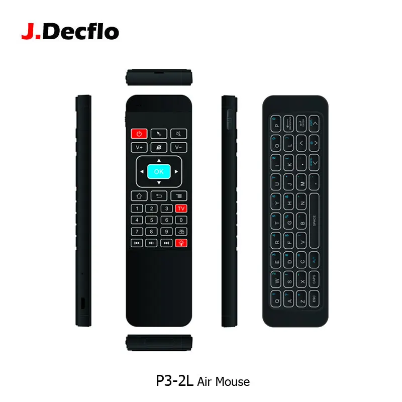 

P3-2L RGB Backlit 2.4G Mini Wireless Keyboard Air Mouse for Android TV Box, Mini PC, Projectors, Laptops IR Learning