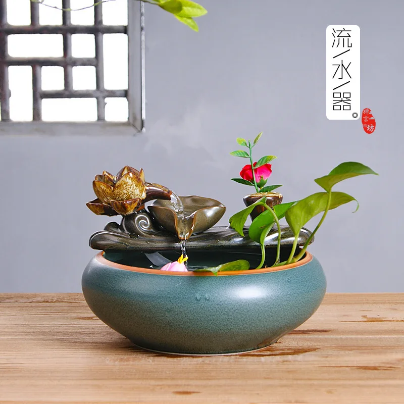 

2019 Aromaterapia Feng Shui Plutus Water Exchanger With The Ceramics Chinese Style Household Decoration Office Opening Gifts
