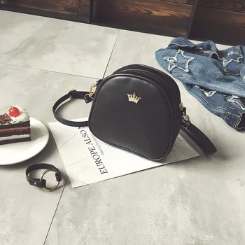

Handbag Ladies 2019 New Fashion Crown Small Square Bag Female Wild Retro Shoulder Slung PU Bag Brand Designer High-end