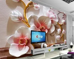 Beibehang фото обои 3D фаленопсис рельеф стены Современная мода цветочный декоративная живопись papel де parede 3d обои