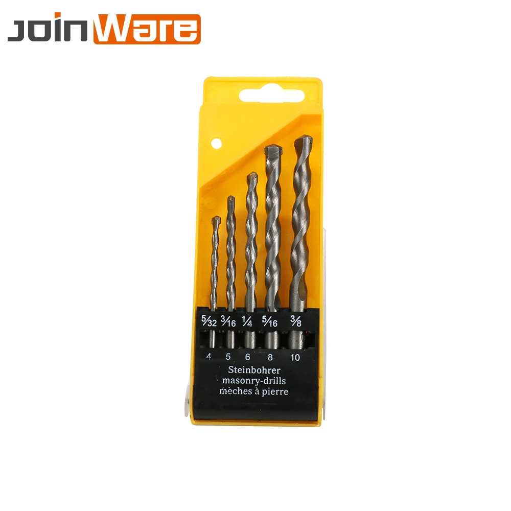 

5pcs 4 5 6 8 10mm Multi-Purpose Premium Percussion Masonry Drill Bits Set for Masonry Concrete Drilling Power Tool Accessories