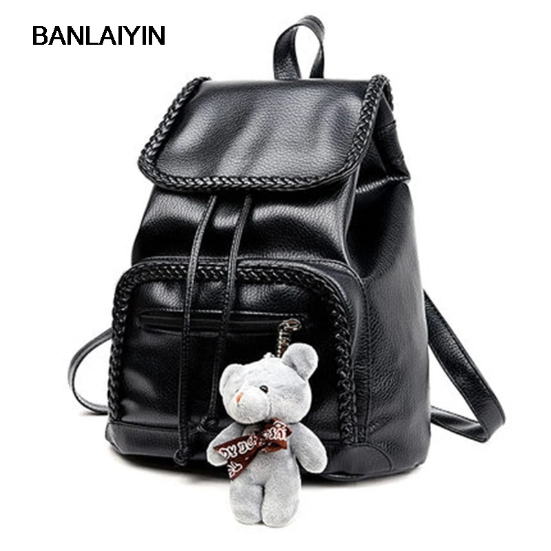 Nice Travel Backpack Korean VogueWomen Shoulder Bags Girls Fashion Schoolbag High Quality Soft PU Leather Women