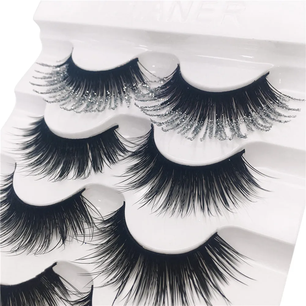 

5 Pair Luxury 3D False Lashes Fluffy Strip Eyelashes Long Natural Party 0719