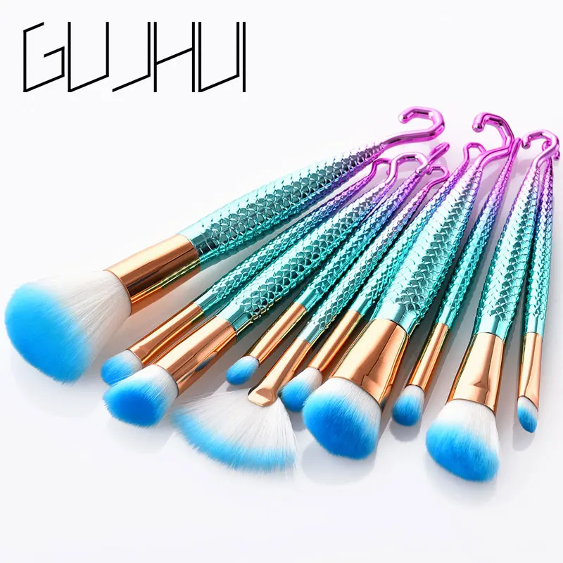 

7/10PCS Fish Hook Makeup Brushes Set Foundation Blending Powder Eyeshadow Concealer Blush Cosmetic Beauty Make Up Brush Tool Kit