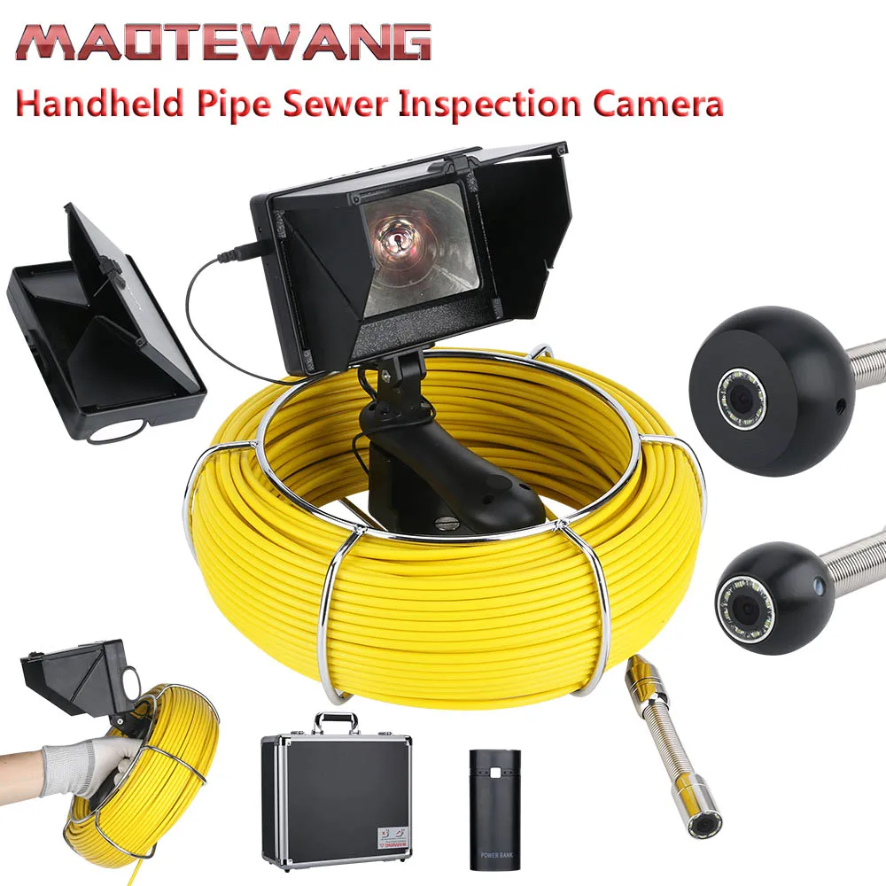  20M 4.3 inch 17mm Handheld Industrial Pipe Sewer Inspection Video Camera IP68 Waterproof Drain Pipe