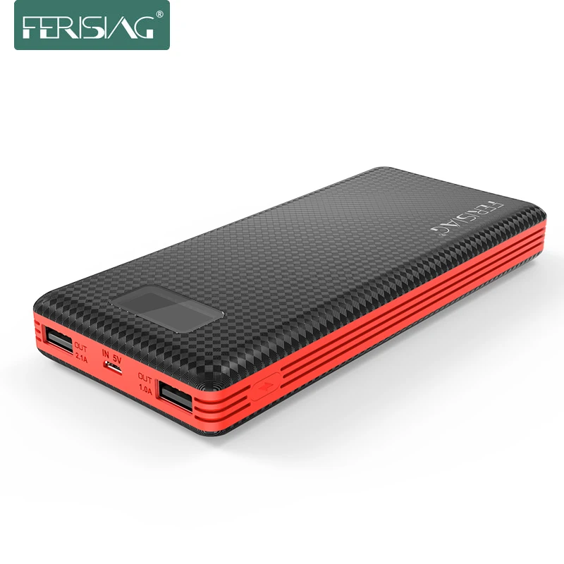 Ferising Li-polymer Power Bank 20000mah LCD Display External Battery Mobile Fast Charger Dual USB Powerbank for iPhone 7/Xiaomi | Мобильные