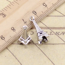 20 pçs encantos torre eiffel paris 23x9x9mm tibetano prata cor pingentes antigo jóias fazendo diy artesanal artesanato