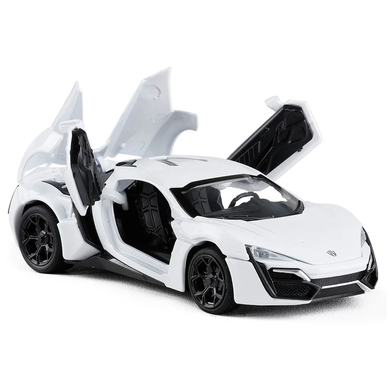 1:32 шкала моделирования быстро Lykan супер гоночный автомобиль модели ярости автомобиля Diecast игрушки со звуком сплава спортивных авто для мальчиков - Цвет: White