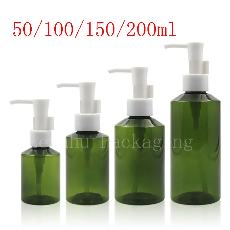 50ml 100ml 150ml 200ml Green Cleansing oil pump Bottles Liquid Lotion