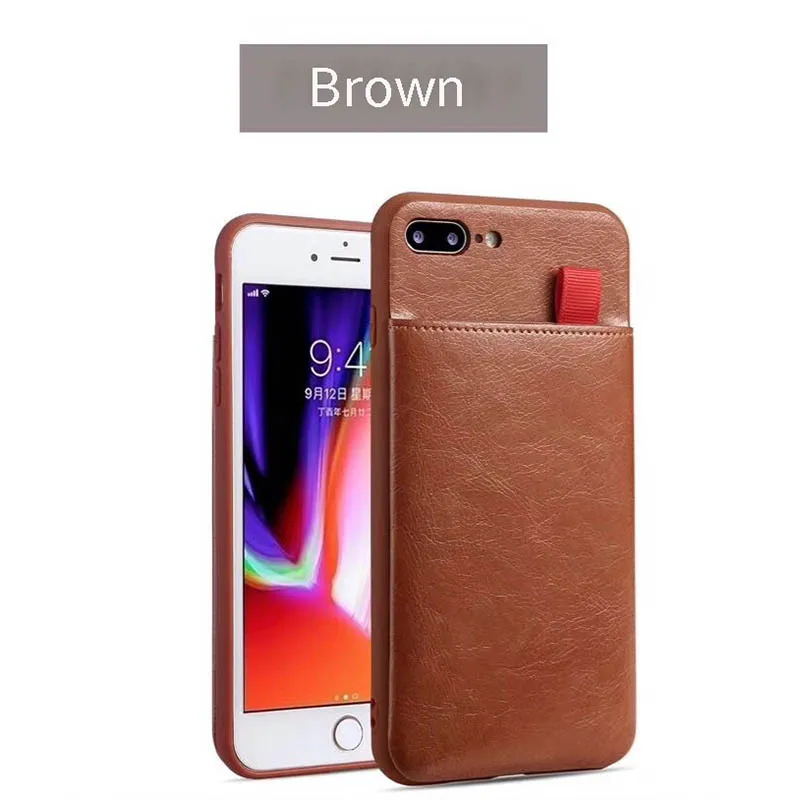 Brown Кожаный чехол-бумажник Tikitaka для iPhone 11, XR, XS, Max, XS, 11Pro, силиконовая рамка, слот для карт, чехол для iPhone 6, 6 S, 8, 7 Plus - Цвет: Brown