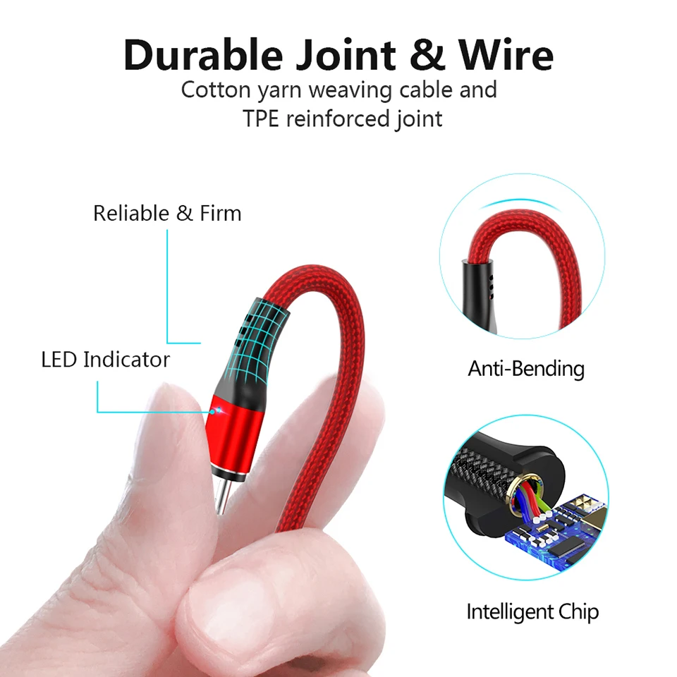 MANTIS Quick Charge 3.0 Magnetic Cable USB C Type C Cable For Samsung Huawei Xiaomi OnePlus Fast Charging Andriod Phone Cables 7