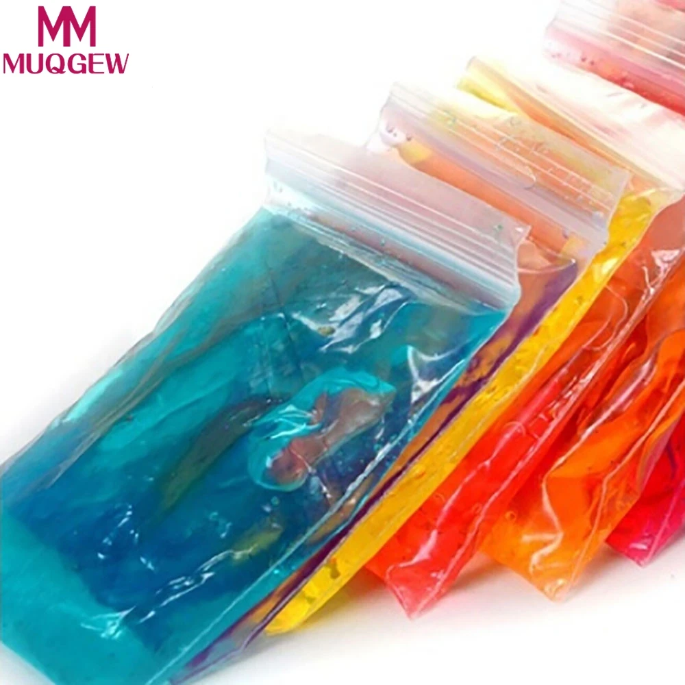 

MUQGEW 2 pcs/ Set Boy Girls Toy Clay Slime DIY Crystal Mud Play Transparent Magic Plasticine Kid Toys Drop Ship