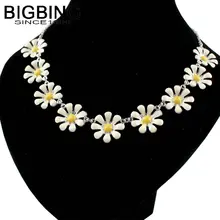 R168 BigBing Модная бижутерия серебряный желтый белый цветок короткое ожерелье модное женское ожерелье nacklace модное ювелирное изделие