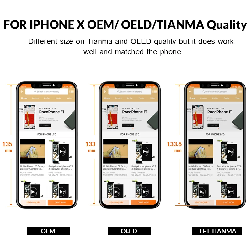 Для iPhone X XS MAX XR ЖК дисплей сенсорный дигитайзер для мобильного телефона замена 100%
