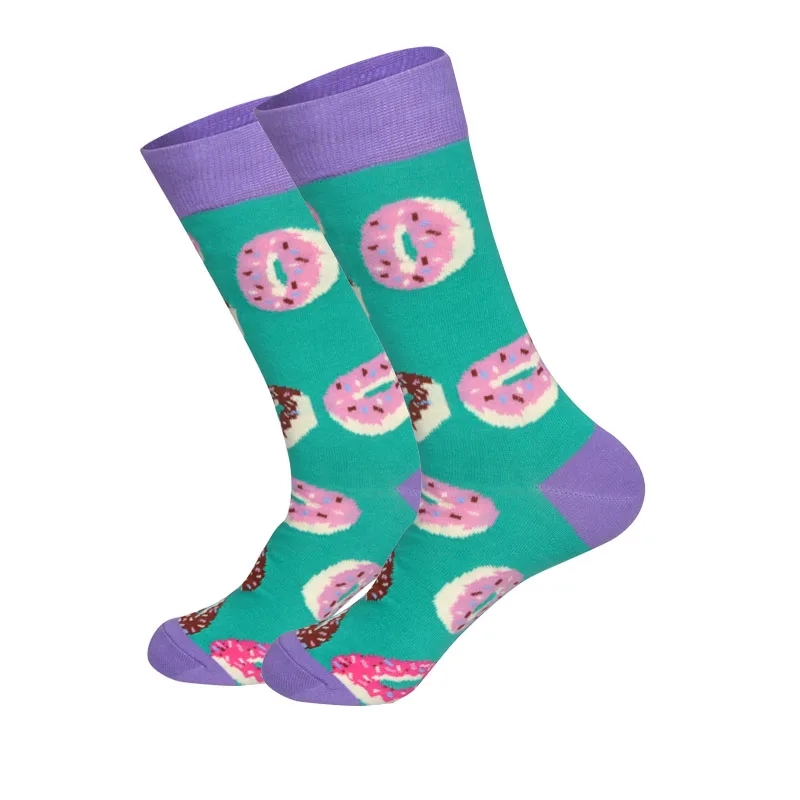 Новое поступление, весенние носки для мужчин, художественный стиль, уличная мода, хип-хоп стиль, Лидер продаж, индивидуальность, дизайнерские счастливые носки, подарок для свадьбы - Цвет: Doughnut