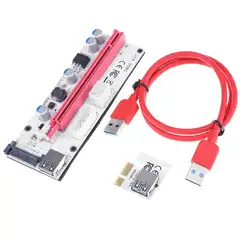 ALLOYSEED PCI Express Riser Card PCI-E 1x до 16x видеокарта Райзер удлинитель USB 3,0 кабель 3 порта питания для BTC Miner