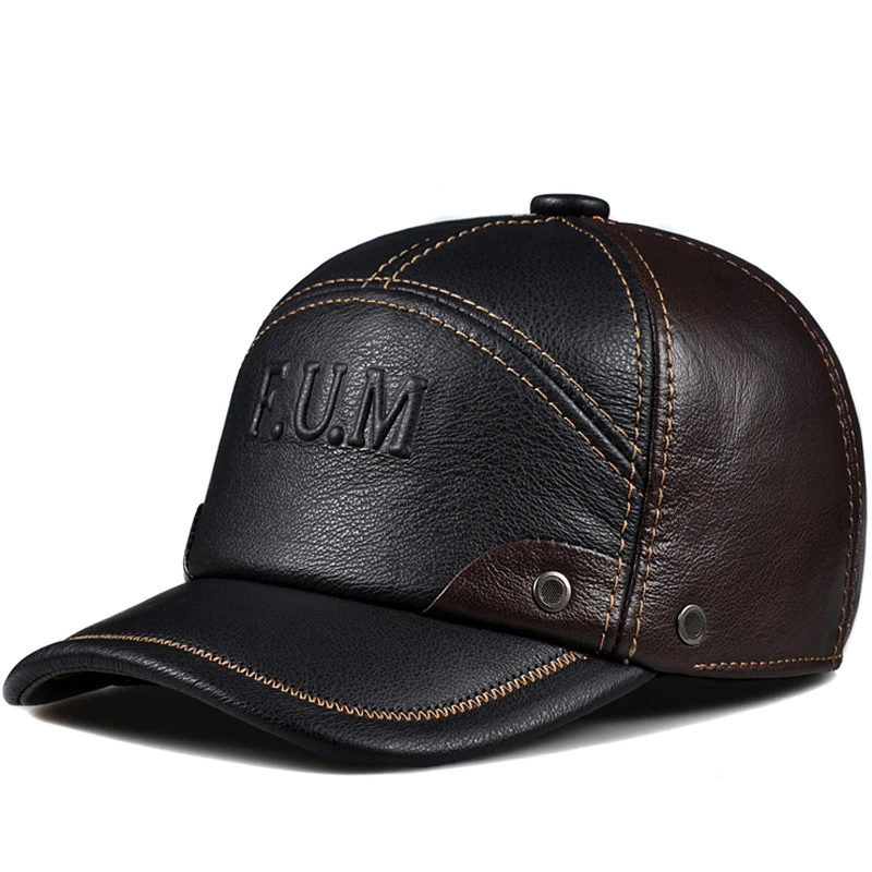 

Spring Mens Women Military Hats Genuine Leather Army Caps Bill Breathable Casual Fitted Gorros Cowhide Baseball Caps 3 Size