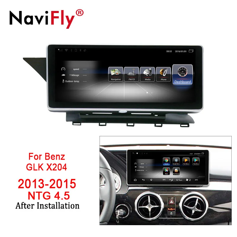 Clearance NaviFly 10.25" 3GB+32GB 4G LTE Quad Core GPS Navigation Android 7.1 car multimedia player for Benz GLK Class X204 2008 to 2015 2