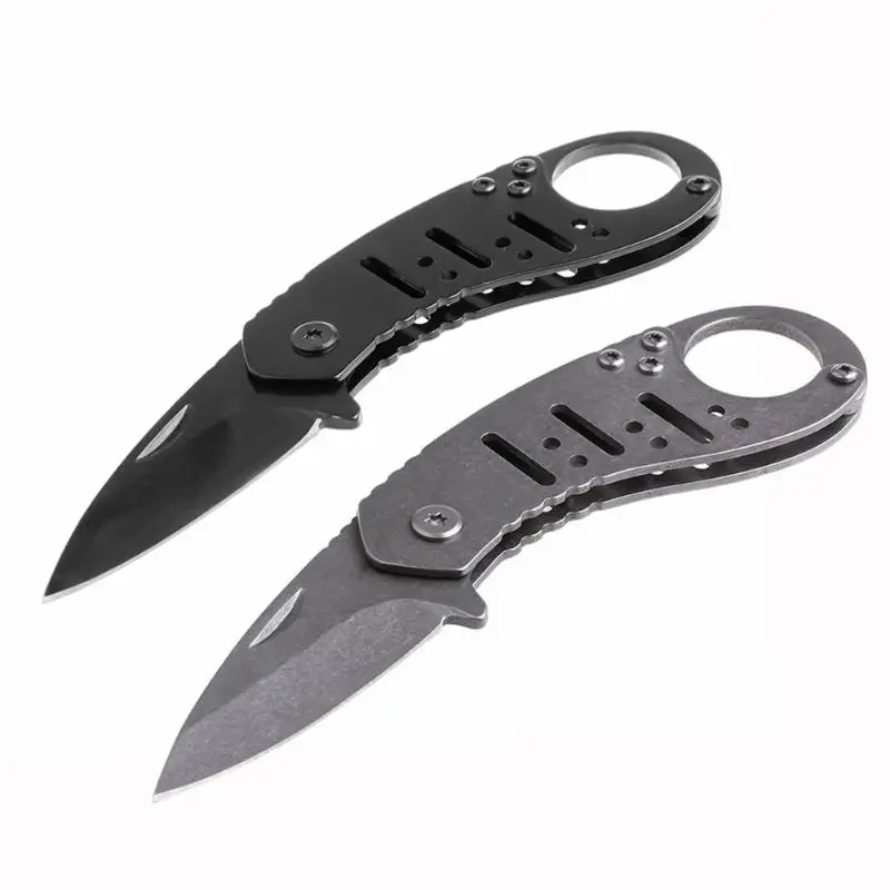 

Mini Portable Knife Fold Camping Tactical Camping Tactical Pocket Ring Self-Defense Folding EDC Outdoor Tool with Belt Buckle