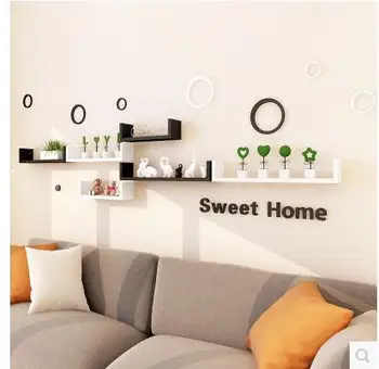 

The wall shelf sitting room wall hanging wall partition is put aside multi-layer shelves from punching contracted and contempo