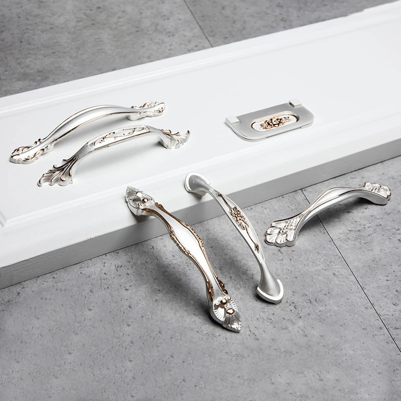 Aluminum Alloy Cabinet Handles Solid Kitchen Cupboard Pulls (2)