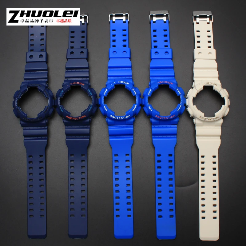 

original 1:1 quantity rubber watchband with watchcase for Casio GA100 GA-110 GD120 silicone men's waterproof watch band straps