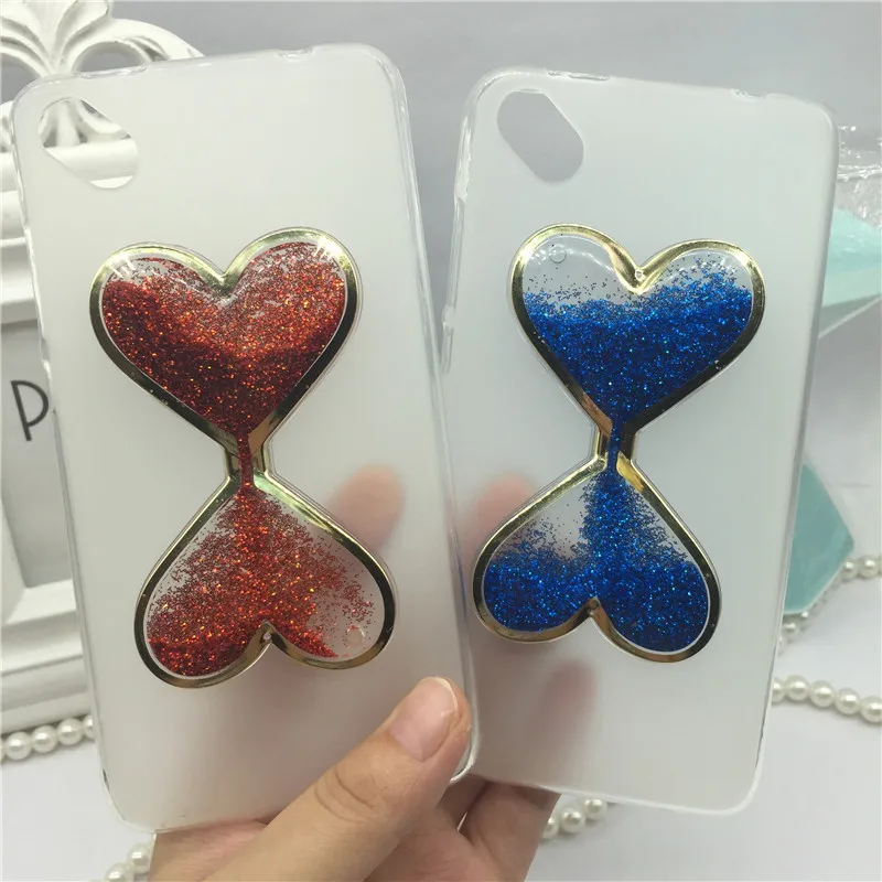 

Cute Amusing Mobile phone Case cover for BQ Velvet BQS-5035 Glitter Liquid Quicksand Cases for BQS-5035 Wine Glass Hourglass