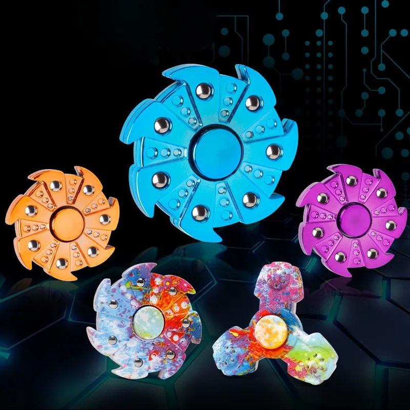 

New Children's Pattern Three-leaf Fingertip Gyro Decompression Creative Finger Tip Gyro Toy Rotating Small Children's Toys