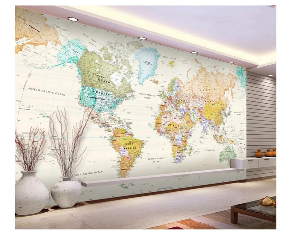 

beibehang Customizable size large mural classic HD world map wallpaper mural home decoration wallpaper papel de parede behang