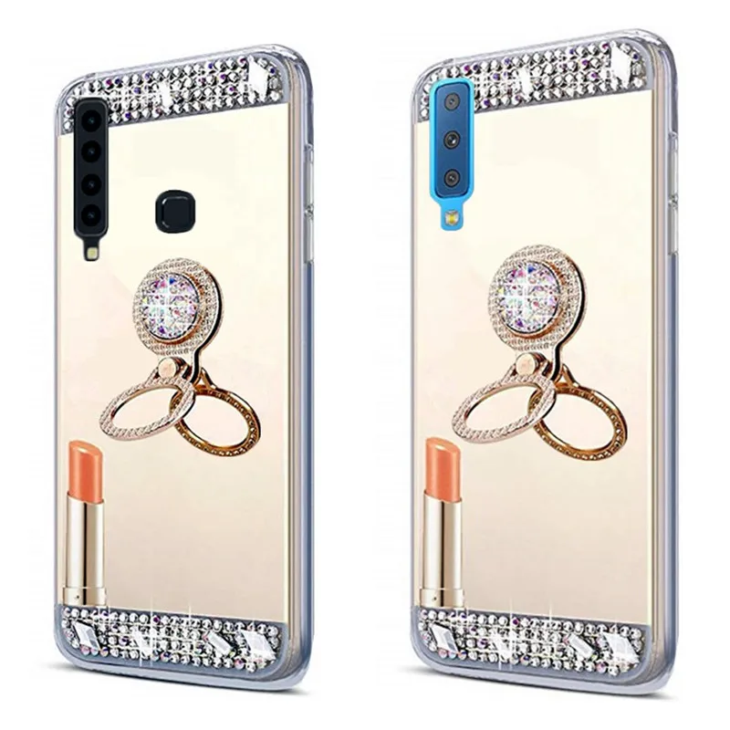 Для Samsung Galaxy A7 2018 SM-A750F M20 M10 бронированный чехол для телефона зеркальное кольцо