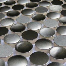 3D Серебристая круглая матовая металлическая мозаичная плитка, кухонная плитка для ванной комнаты, декор для шкафа