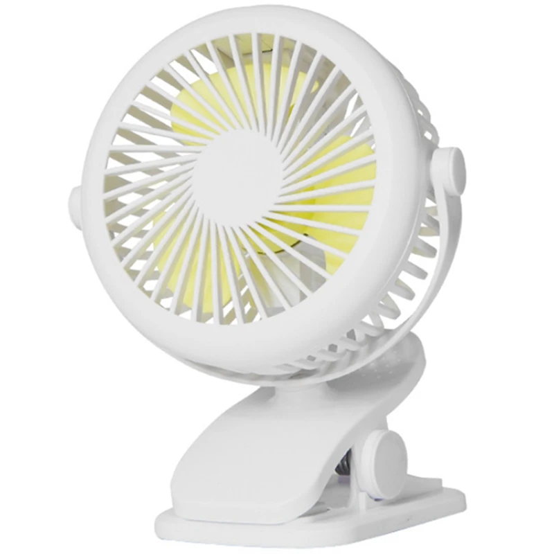 

New Usb 5V 5W Home Appliances Portable Usb Charging Fan With Clip For Bedside Baby Stroller-White