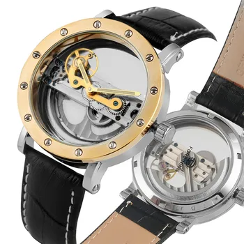 

Unique All Hollow Out Automatic Mechanical Watches Self Wind For Men Classic Skeleton Luminous Function Mechanical Wristwatches