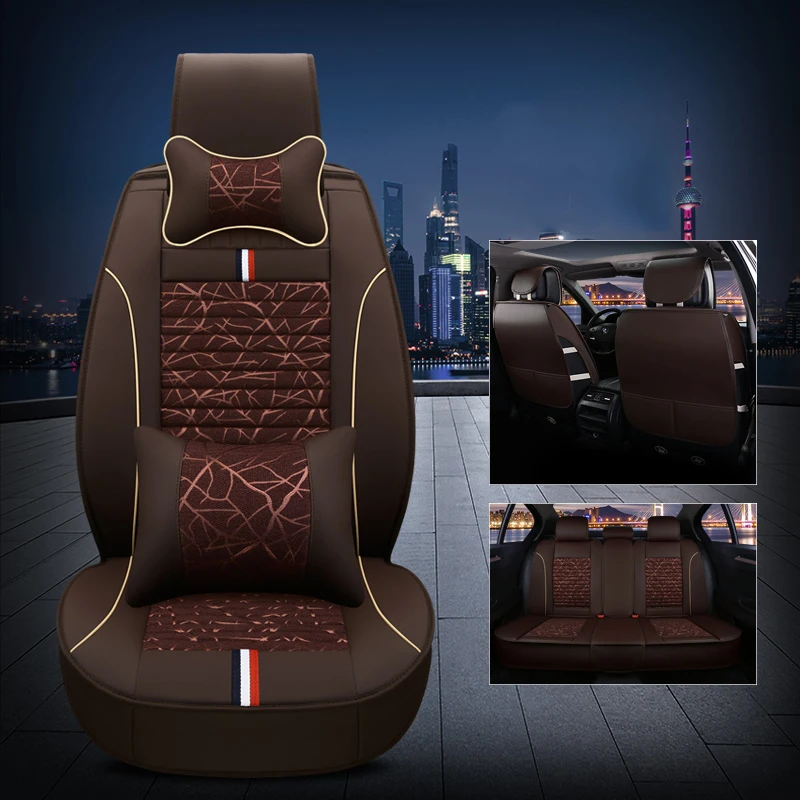 

WLMWL Universal Leather Car seat cover for Cadillac all models ATS CT6 CTS SRX ATSL SLS XTS car styling auto accessories