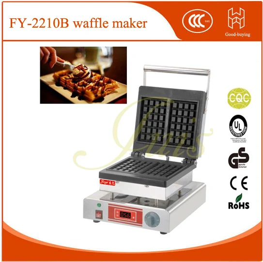 New!Non-Stick  Digital controled square restaurant machine cake cafe shop rotate waffle maker