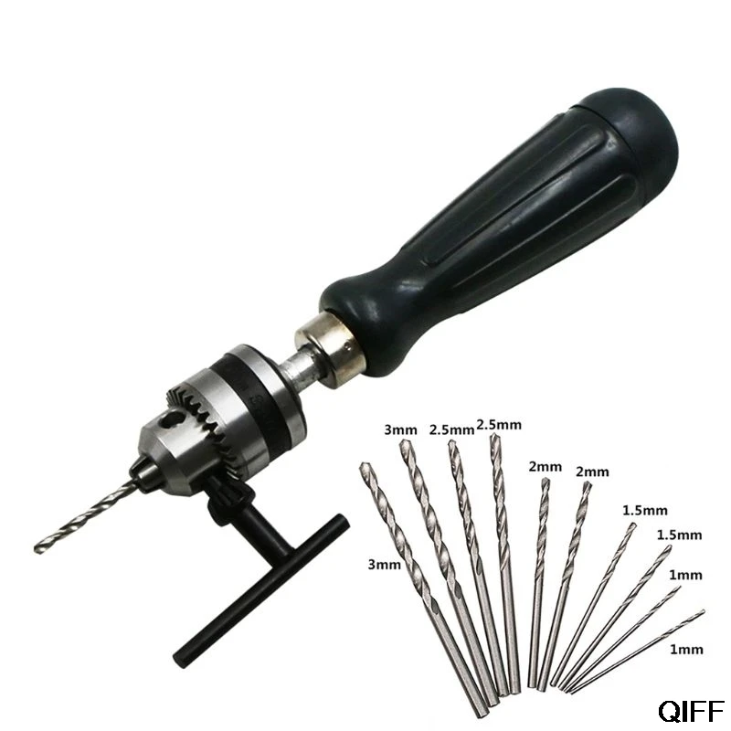 

woodworking Tool Pin Vise Model Hand Drill with Chuck Capacity fit Drill Bits Screwdriver Bit plus drill July 3