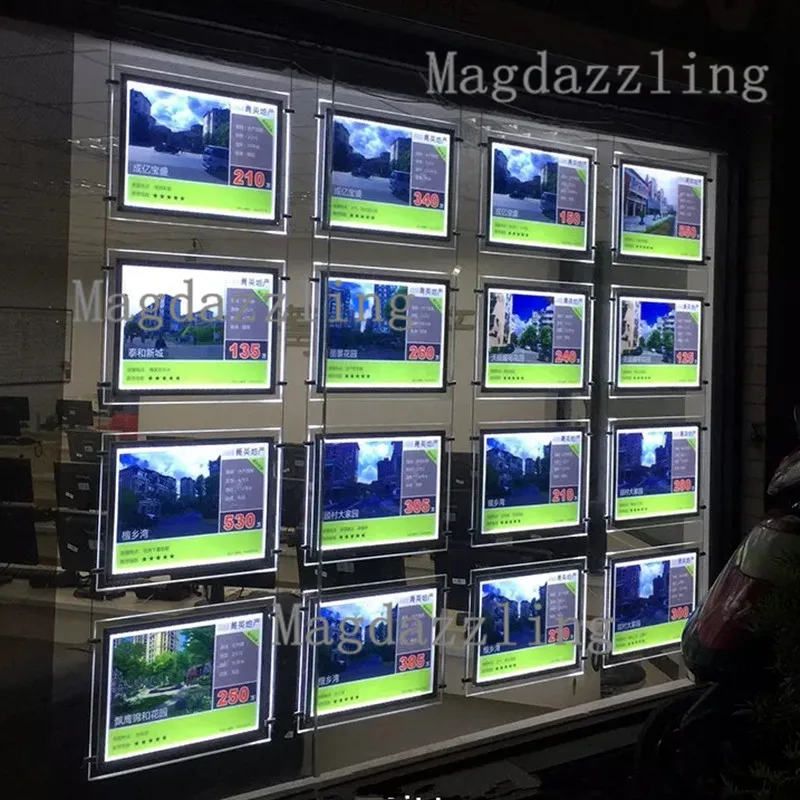 16PCS A4 Landscape LED Illuminate Window Display Kits Single Sided ...