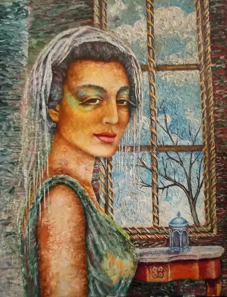 

GEORGES SENEQUE 1899-1988 Impressionist Oil Painting Portrait LADY OF MALTA