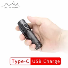 На дороге U18 Тип-C USB фонарик USB-C факел заряда CREE светодиодный 1100lm мини-фонарик EDC небольшой профессиональный открытый