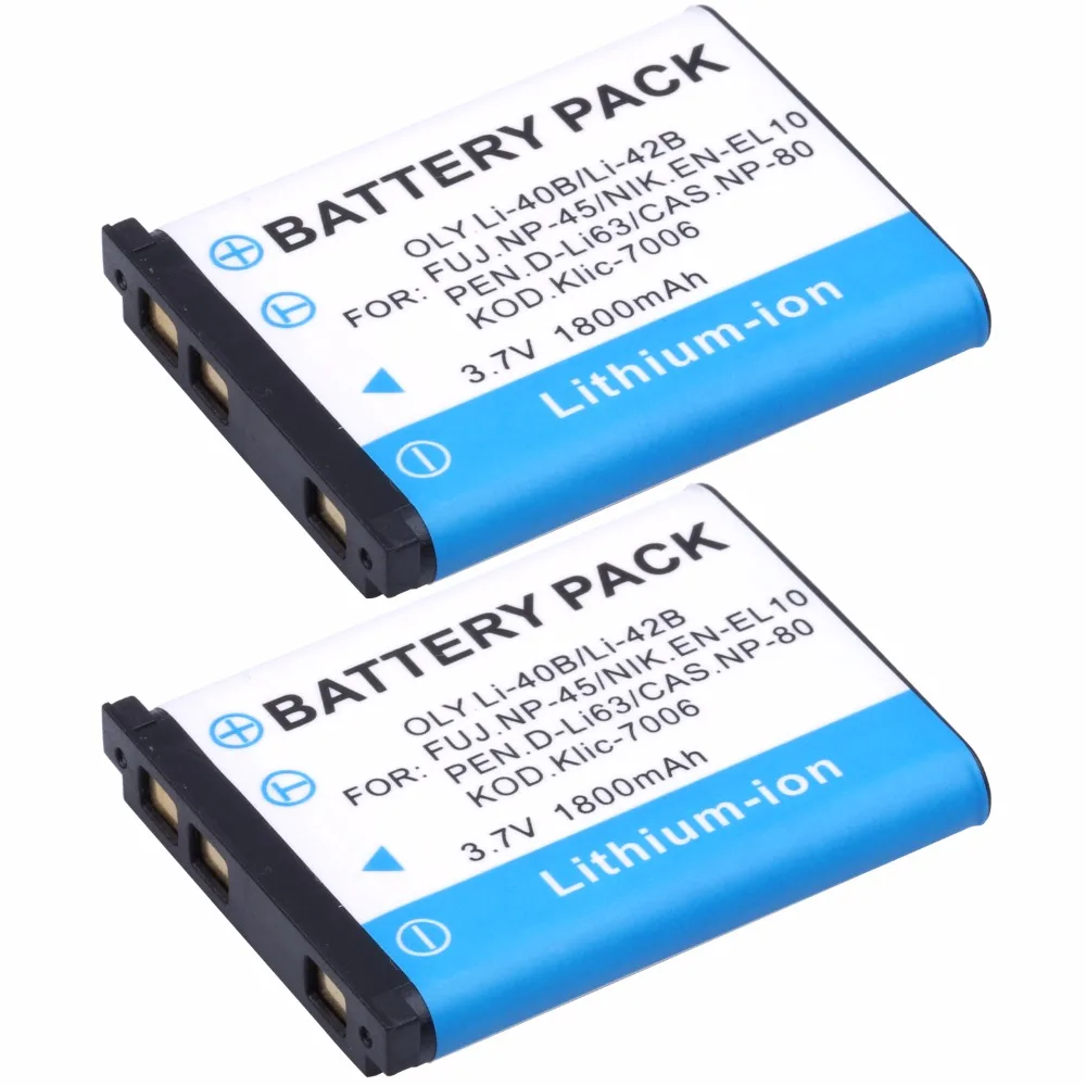 2Pcs Probty LI 40B LI 42B Li 40B 42B Battery for Olympus Stylus 1040