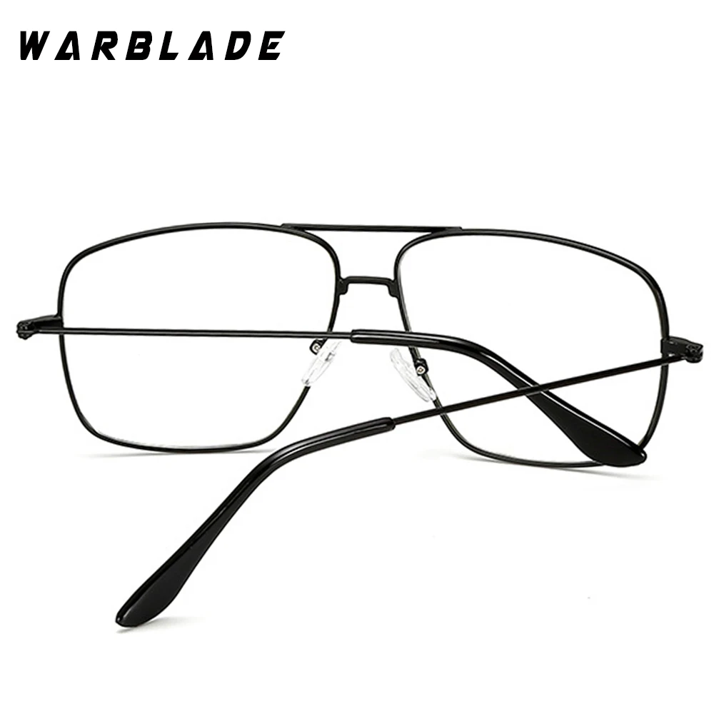 Легкие и элегантные ретро классические очки с металлической оправой, очки для близорукости, женские и мужские Квадратные прозрачные очки, очки WarBLade