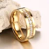 ZORCVENS 2022 New Gold-Color CZ Wedding Rings Lover's Cubic Zirconia Stainless Steel Romantic Ring Jewelry ► Photo 3/6