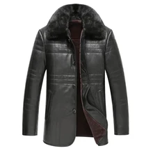 Кожаная замшевая куртка из овчины мужская куртка из натуральной кожи мех цельный мужской кожаный плащ зимний норковый меховой воротник куртка NewPhoenix