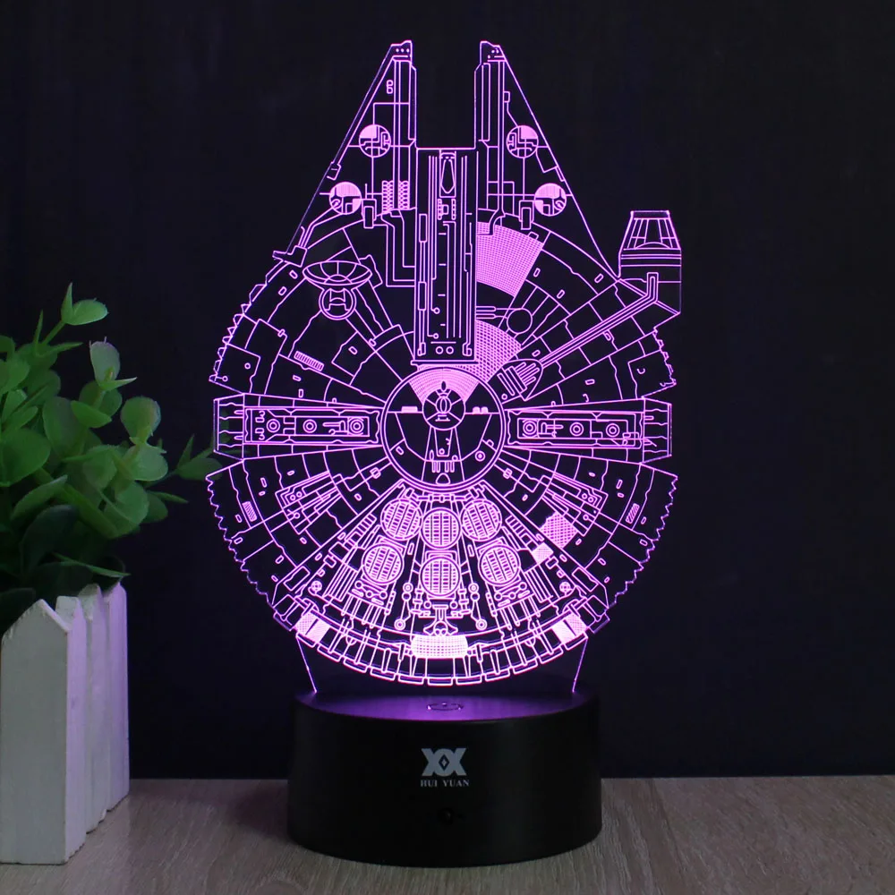 Звездные войны лампа новая BB 8 3D Сокол Миллениум LED Новинка ночные светильники USB