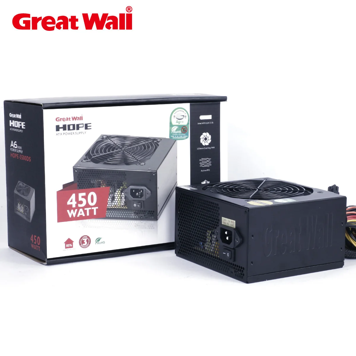 2016 New Great Wall Power Supply HOPE 5500DS Rated 450W Desktop PC